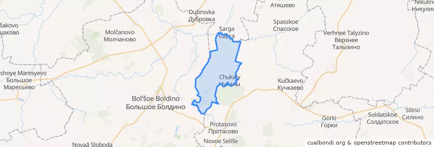 Mapa de ubicacion de Чукальское сельское поселение.