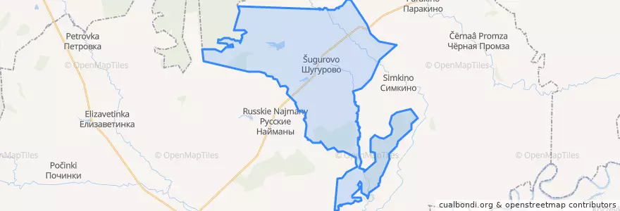 Mapa de ubicacion de Шугуровское сельское поселение.