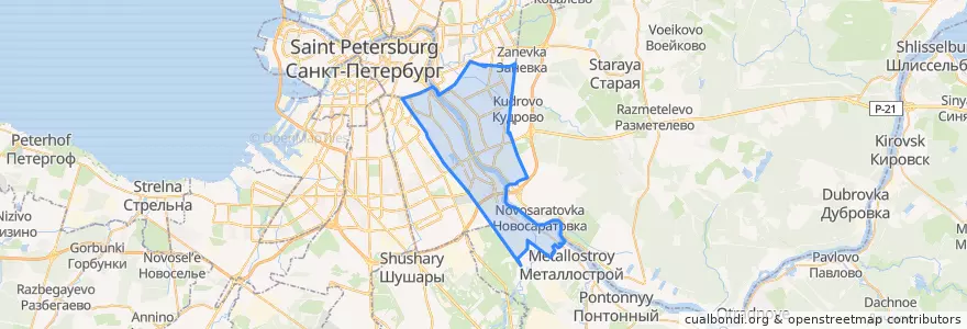 Mapa de ubicacion de Nevsky District.