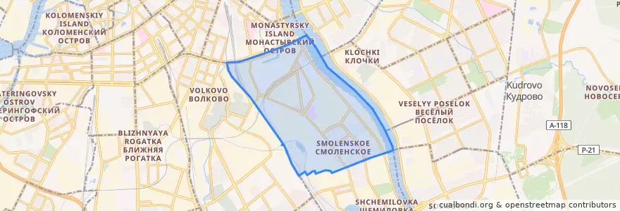 Mapa de ubicacion de округ Невская застава.