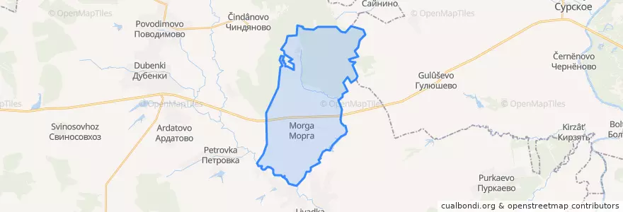 Mapa de ubicacion de Моргинское сельское поселение.