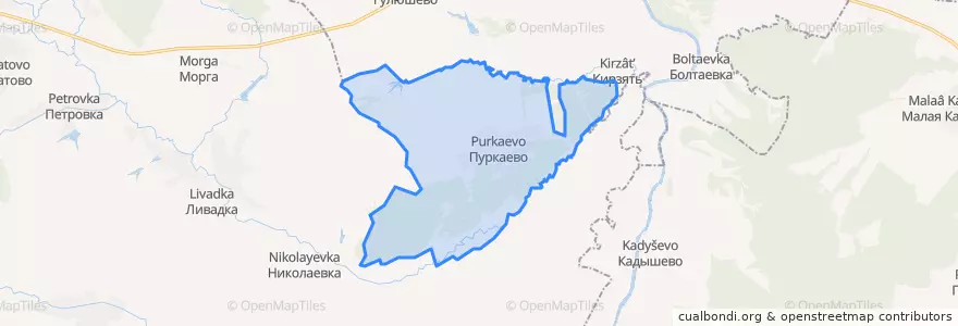 Mapa de ubicacion de Пуркаевское сельское поселение.