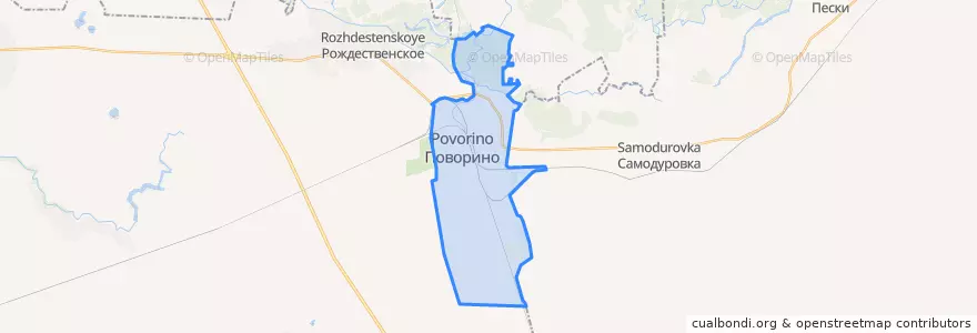 Mapa de ubicacion de городское поселение Поворино.