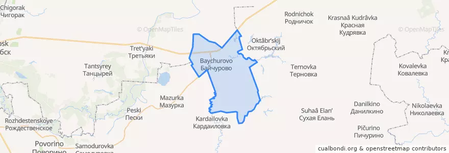 Mapa de ubicacion de Байчуровское сельское поселение.