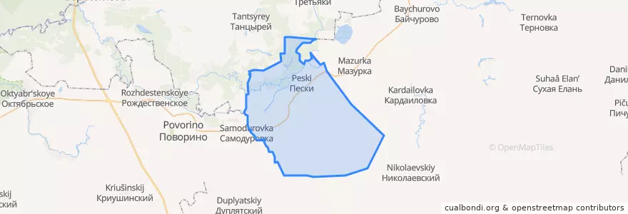 Mapa de ubicacion de Песковское сельское поселение.