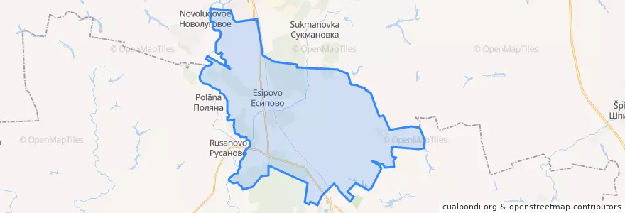 Mapa de ubicacion de Есиповское сельское поселение.