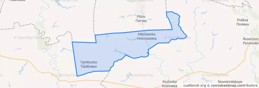 Mapa de ubicacion de Тамбовское сельское поселение.