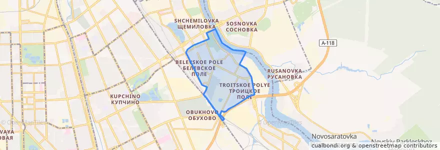 Mapa de ubicacion de Обуховский округ.