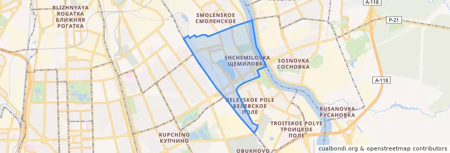 Mapa de ubicacion de Ивановский округ.