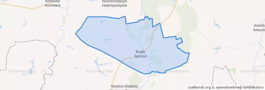 Mapa de ubicacion de Братковское сельское поселение.