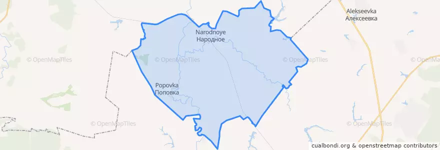 Mapa de ubicacion de Народненское сельское поселение.