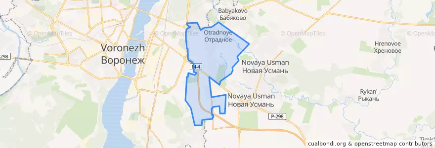 Mapa de ubicacion de Отрадненское сельское поселение.