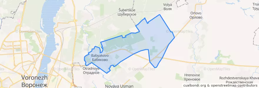 Mapa de ubicacion de Бабяковское сельское поселение.
