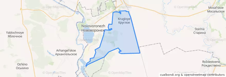 Mapa de ubicacion de Круглянское сельское поселение.