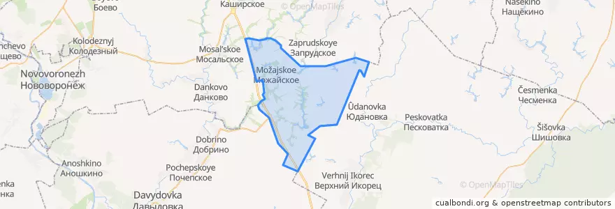 Mapa de ubicacion de Можайское сельское поселение.