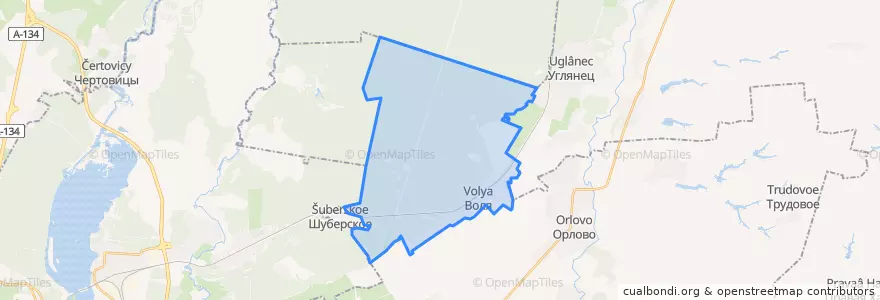 Mapa de ubicacion de Воленское сельское поселение.