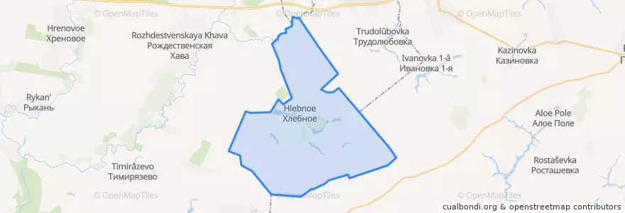 Mapa de ubicacion de Хлебенское сельское поселение.