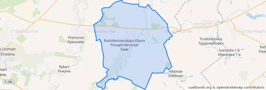 Mapa de ubicacion de Рождественско-Хавское сельское поселение.