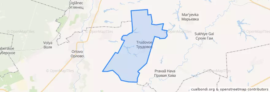 Mapa de ubicacion de Трудовское сельское поселение.
