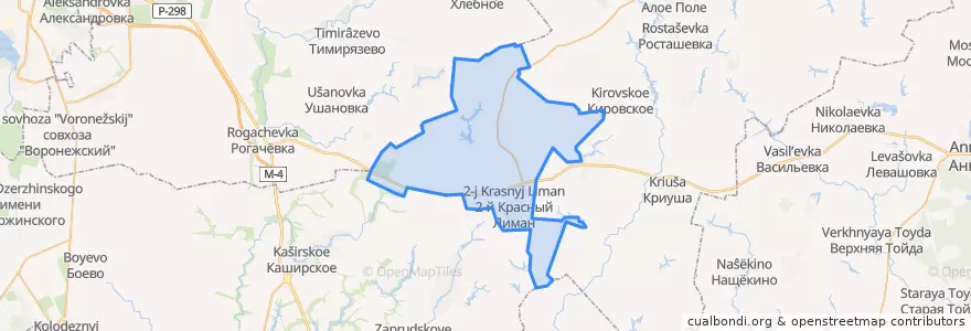 Mapa de ubicacion de Краснолиманское сельское поселение.
