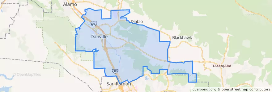 Mapa de ubicacion de Danville.