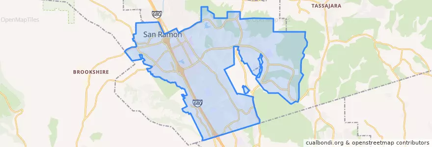 Mapa de ubicacion de San Ramon.