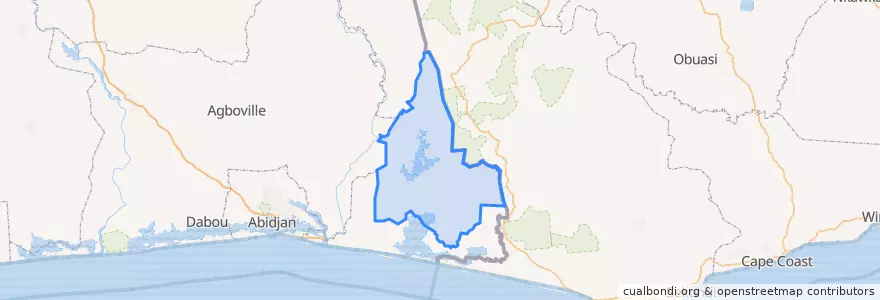 Mapa de ubicacion de Aboisso.