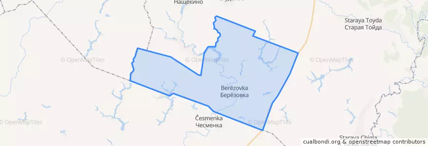 Mapa de ubicacion de Берёзовское сельское поселение.