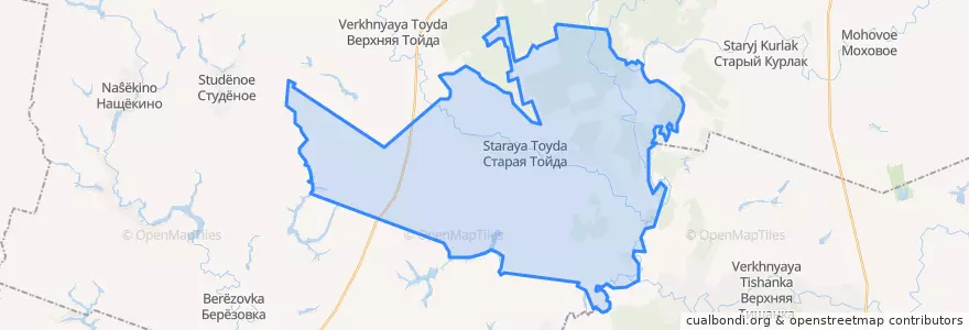 Mapa de ubicacion de Старотойденское сельское поселение.