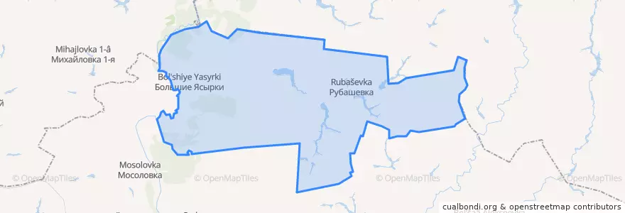 Mapa de ubicacion de Рубашевское сельское поселение.