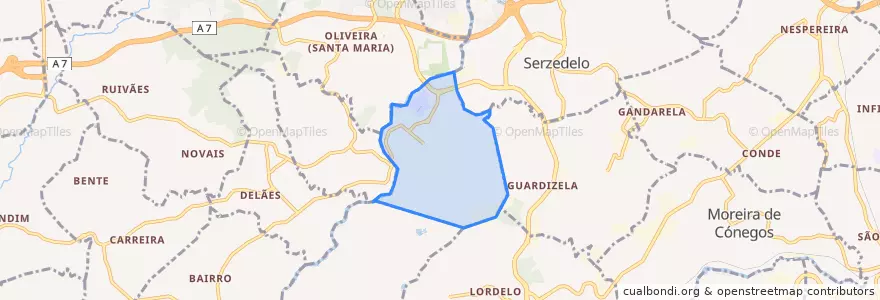 Mapa de ubicacion de Riba de Ave.