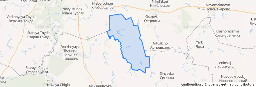Mapa de ubicacion de Новожизненское сельское поселение.