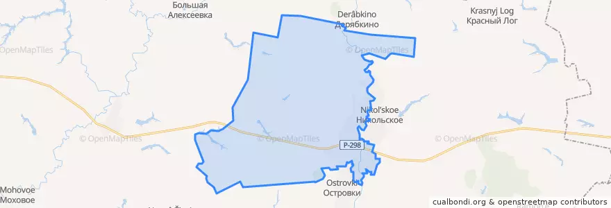 Mapa de ubicacion de Архангельское сельское поселение.