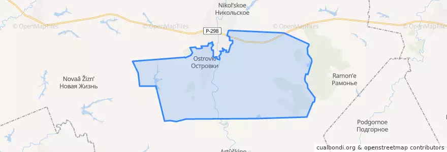Mapa de ubicacion de Островское сельское поселение.