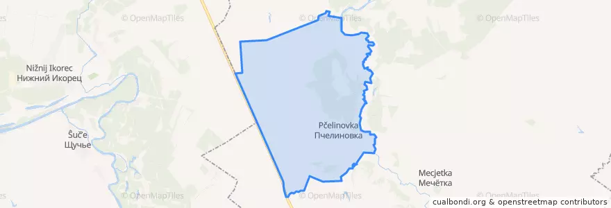 Mapa de ubicacion de Пчелиновское сельское поселение.