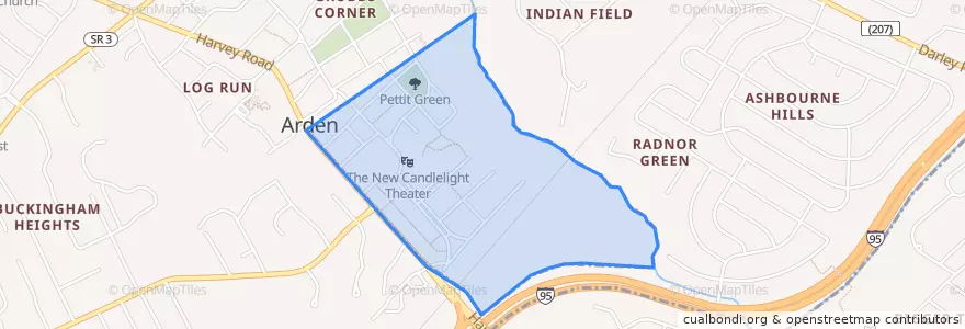 Mapa de ubicacion de Ardentown.
