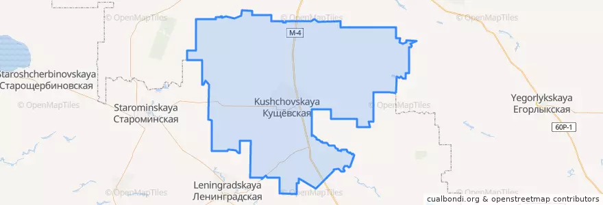 Mapa de ubicacion de Кущёвский район.