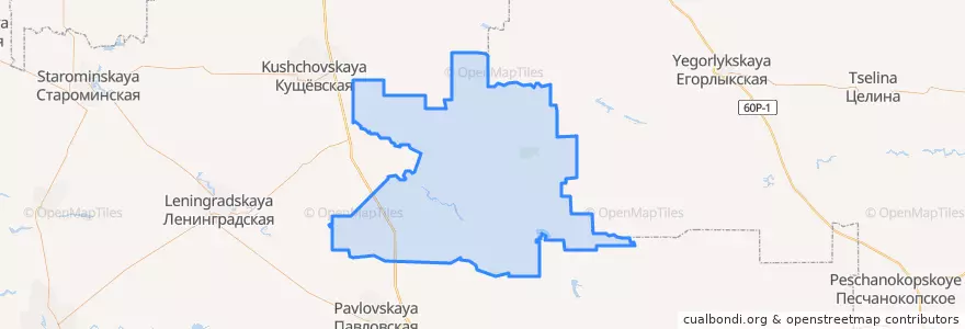Mapa de ubicacion de Крыловский район.