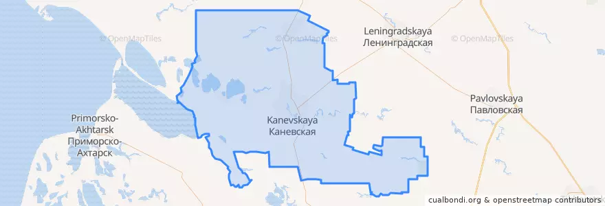 Mapa de ubicacion de Каневской район.