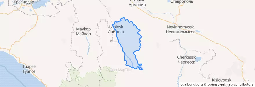 Mapa de ubicacion de Лабинский район.