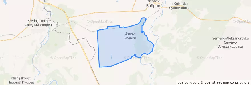 Mapa de ubicacion de Ясенковское сельское поселение.