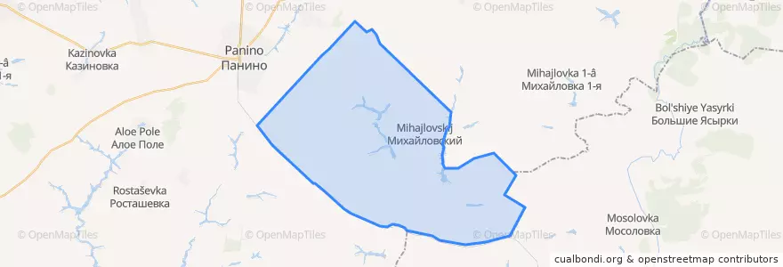 Mapa de ubicacion de Михайловское сельское поселение.