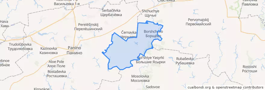 Mapa de ubicacion de Прогрессовское сельское поселение.