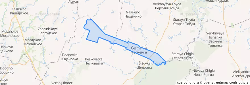 Mapa de ubicacion de Чесменское сельское поселение.