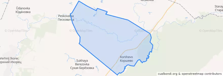 Mapa de ubicacion de Коршевское сельское поселение.