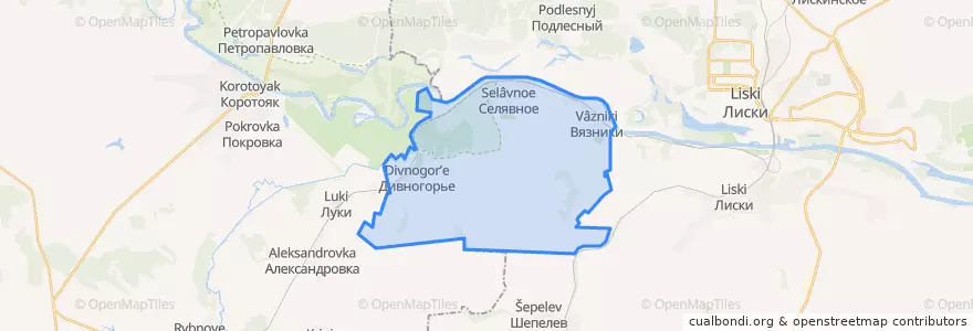 Mapa de ubicacion de Селявинское сельское поселение.