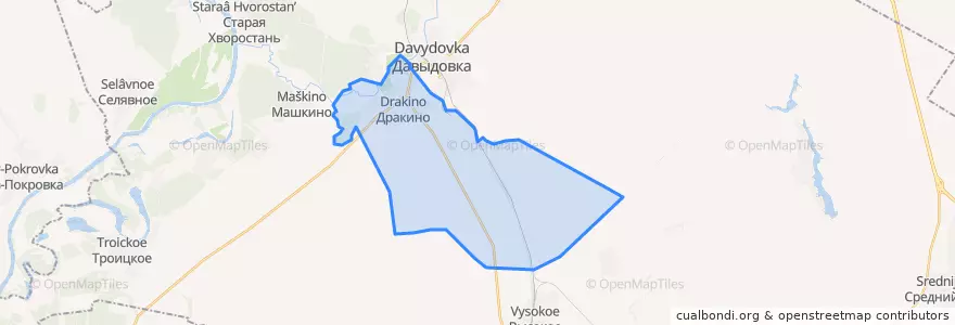 Mapa de ubicacion de Дракинское сельское поселение.