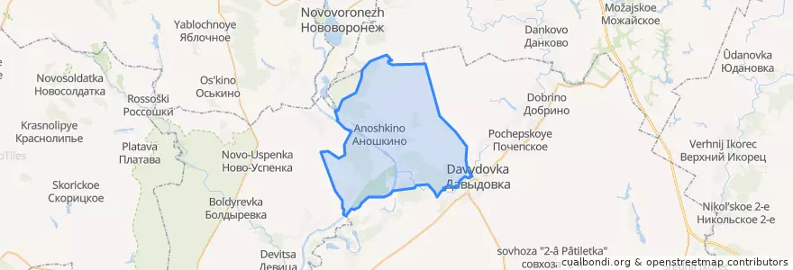 Mapa de ubicacion de Старохворостанское сельское поселение.