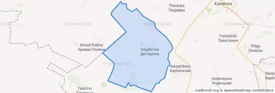 Mapa de ubicacion de Дегтяренское сельское поселение.