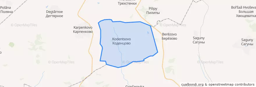 Mapa de ubicacion de Коденцовское сельское поселение.